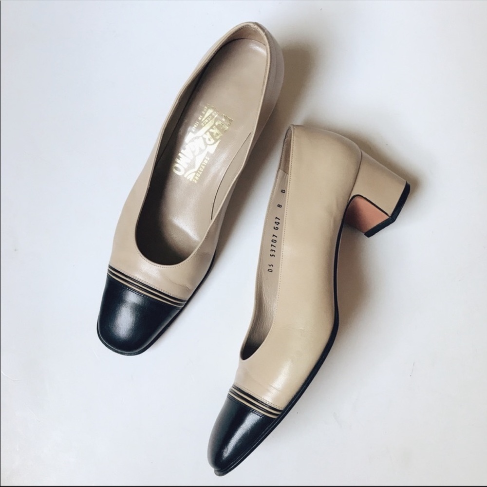 Salvatore Ferragamo | Vintage Nude Cap Toe Pumps